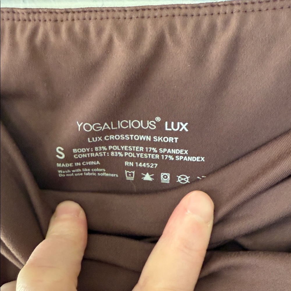 Yogalicious Lux crosstown Brown cross wait Skort small - Picture 2 of 4